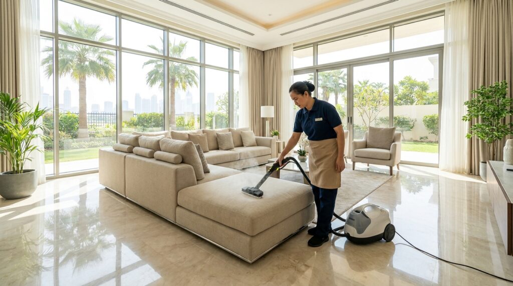 Professional villa deep cleaning services in Dubai for a luxury modern home.
